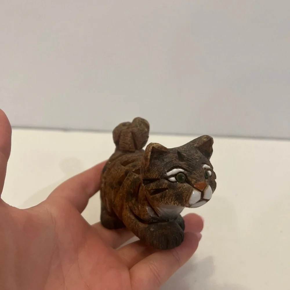 Charming Brown Cat Figurine